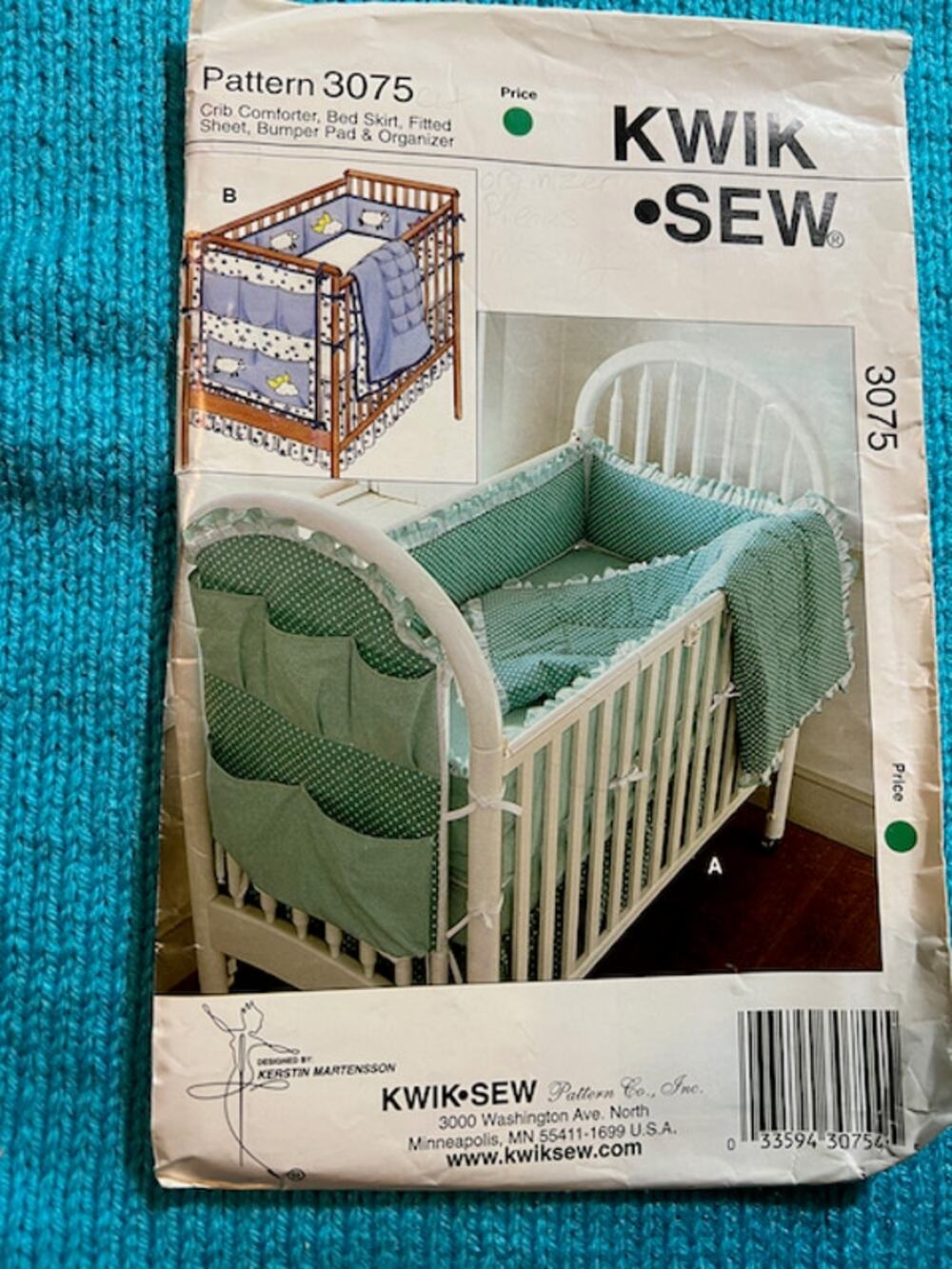 Kwik Sew 3075 baby quilt Nursery bed skirt bumpers pattern
